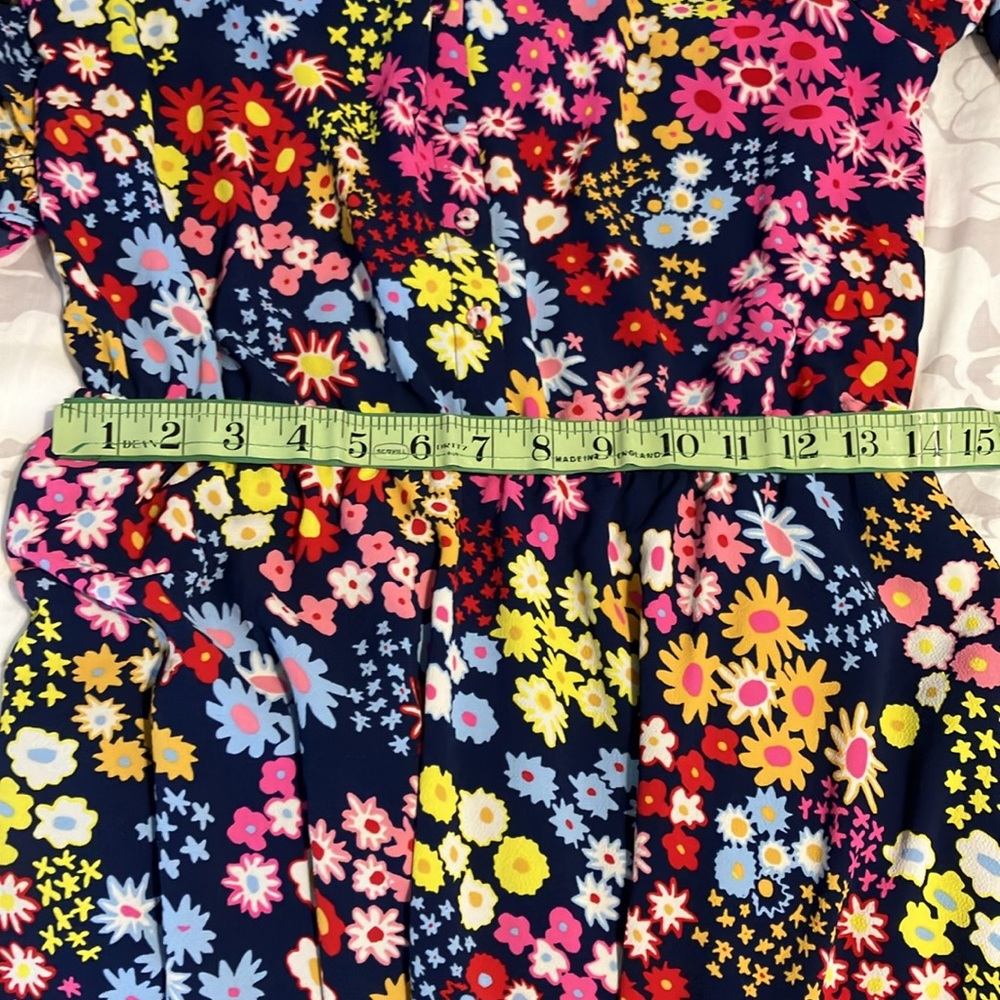 Talbots long sleeve ruffle neck floral cheerful dress EUC - Picture 8 of 12
